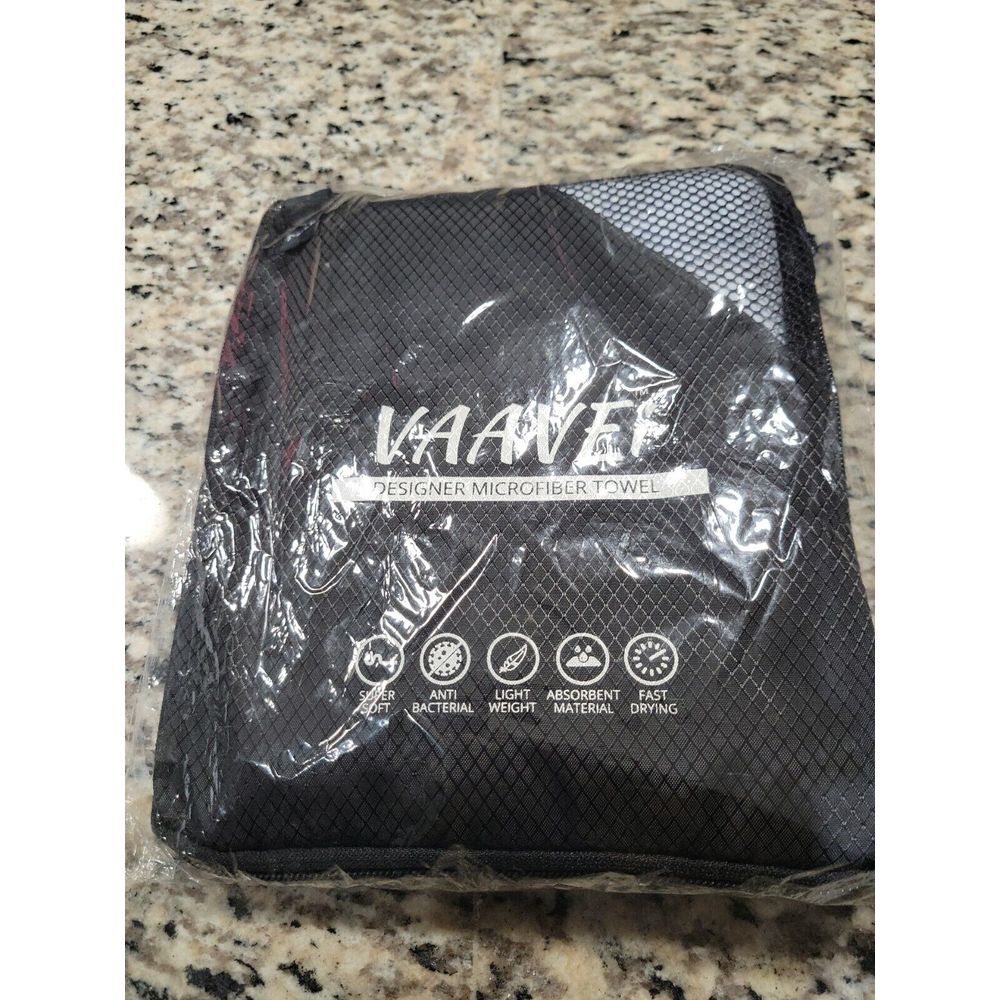 2 Pack VAAVEi Designer Microfiber Towel Super Soft-Anti Bacterial '...give up'‎